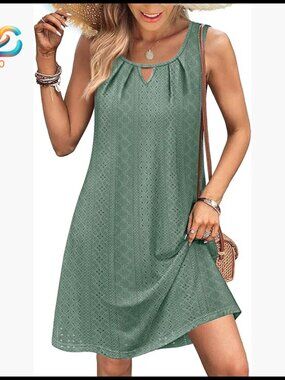 Sleeveless Summer Dress with Pockets, Beach Coverup, Casual Boho Style
